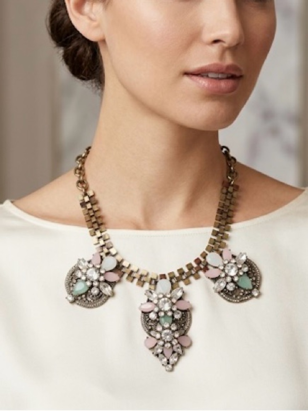 Macy's Gold Rhinestone Statement Necklace